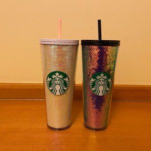 New Starbucks 2020 Holiday Sequin Tumbler Set